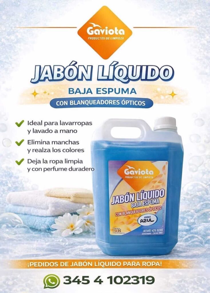 Jabón Líquido Azul Baja Espuma - 5 litros