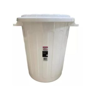 Recipiente 60 litros con Tapa Fija y Asas - Blanco