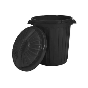 Recipiente 60 Litros con Tapa Fija y Asas - Negro