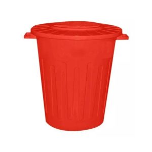 Recipiente 60 Litros con Tapa Fija y Asas - Rojo