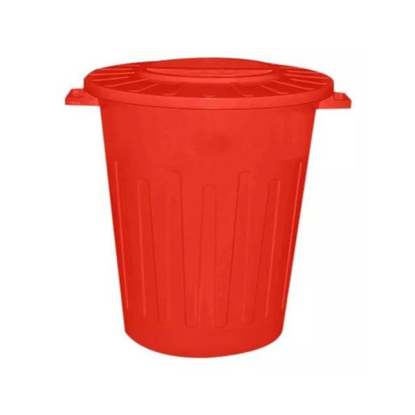 Recipiente 60 Litros con Tapa Fija y Asas - Rojo