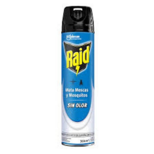 Insecticida Raid mata moscas y mosquitos sin olor en aerosol 380ml