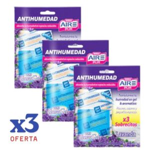 COMBO X 3 Aire Pur Sobrecitos Absorbe humedad antihumedad - Lavanda - 3 x 36 g