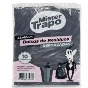 Bolsa de Residuos Mr Trapo 45x60 10 Unidades Negra