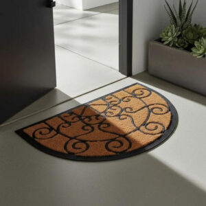 Felpudo Antideslizante Goma Coco Entrada 60x40cm Negro/Beige