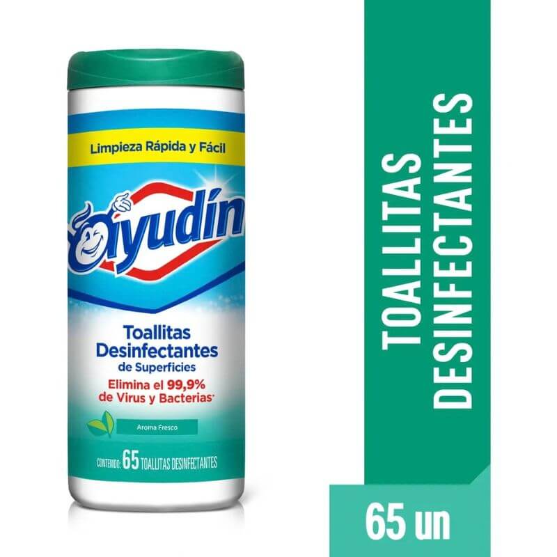 Toallitas Húmedas Desinfectantes Multiuso X 65 Unidad Fresco